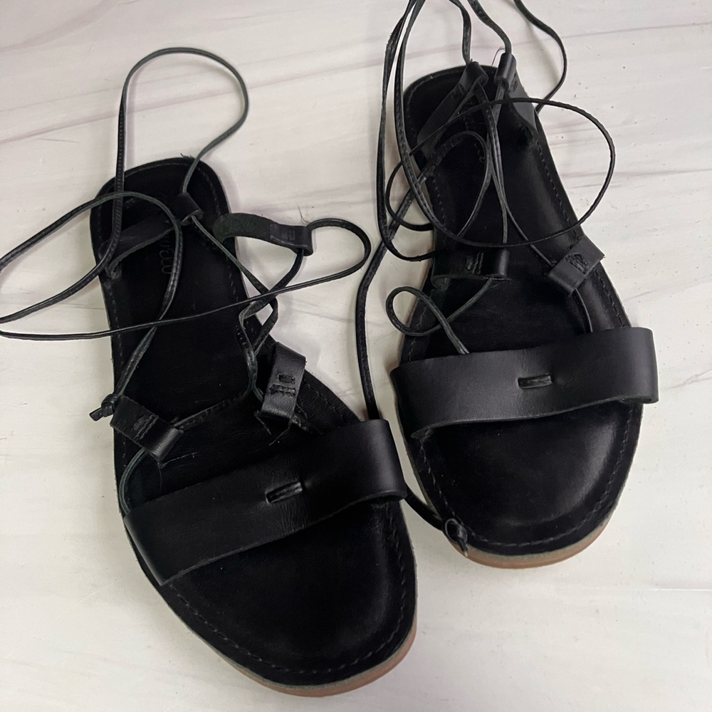 Madewell Boardwalk Ruby Lace-
Up Gladiator Sandals Black‎ Leather 8.5